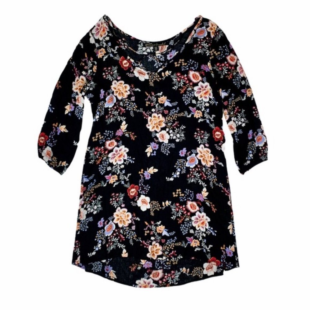 (Up To 50% Off SALE)  Gypsies & Moondust Floral Flowy Long Sleeve Dress